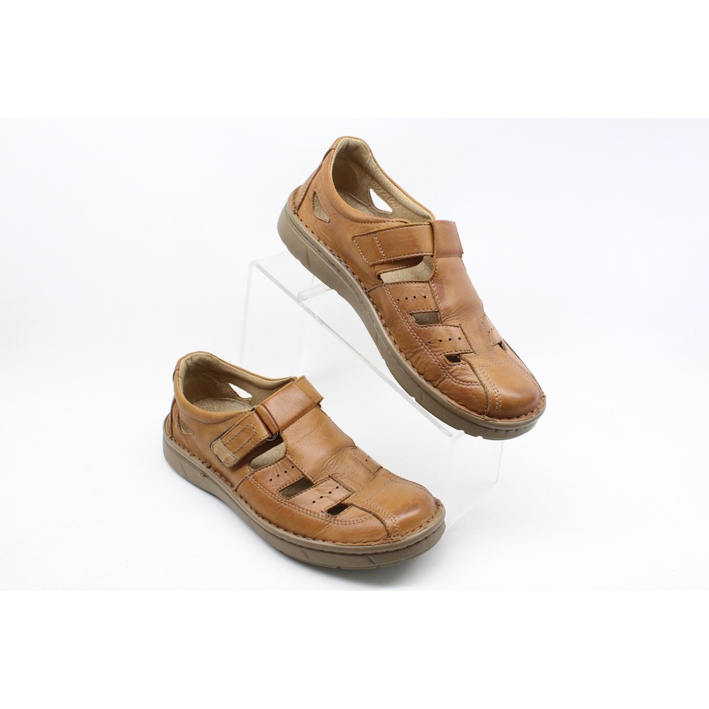 Krisbut Brown Leather Fisherman Sandals Mens Size 40 EU Casual Walking‎ Shoes